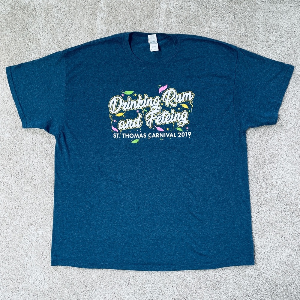 St Thomas Carnival 2019 Cruzan Rum 2019 T-Shirt Mens 2XL Caribbean Fete USVI